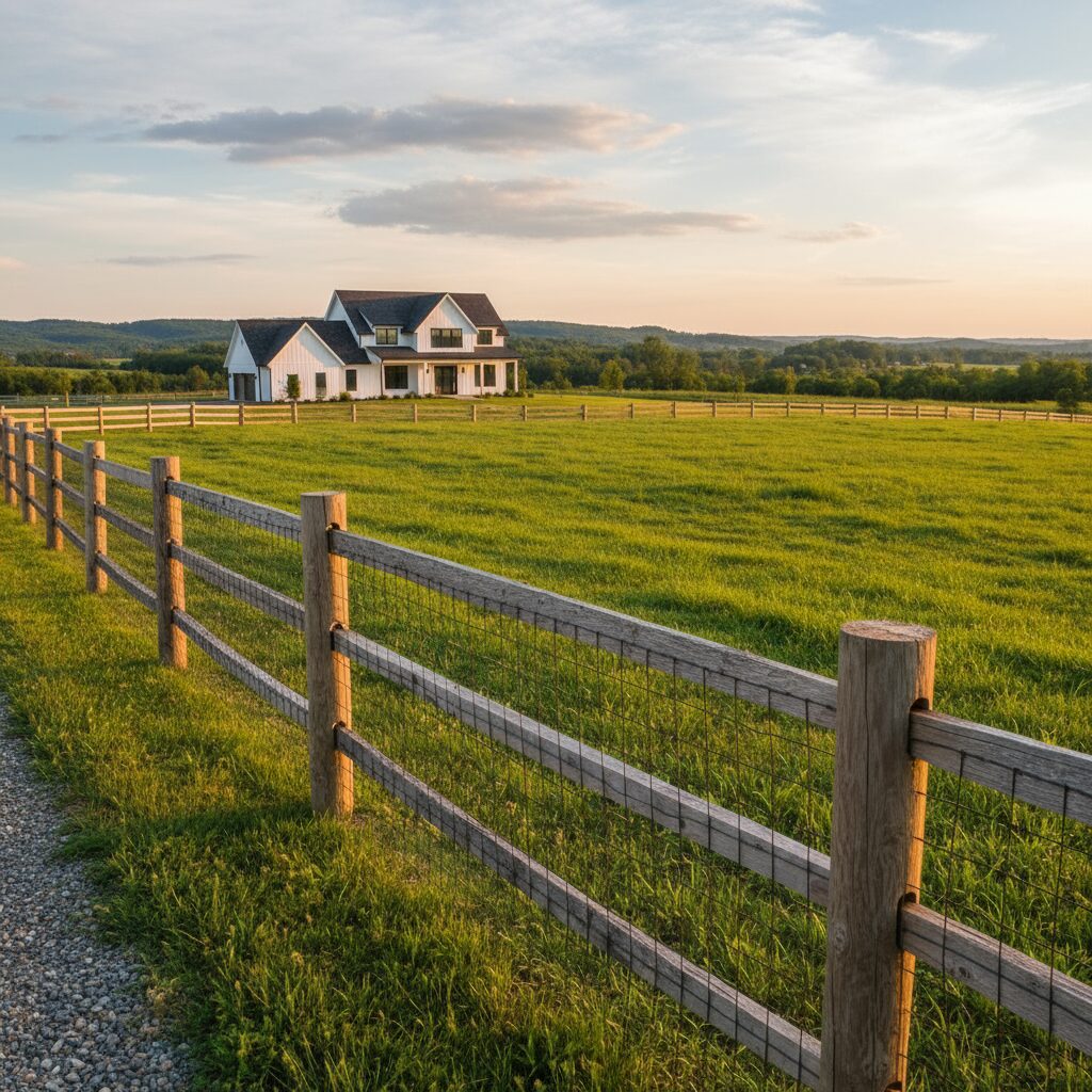 Wooden fence enclosing grassy field-deck builder-San Antonio, Texas