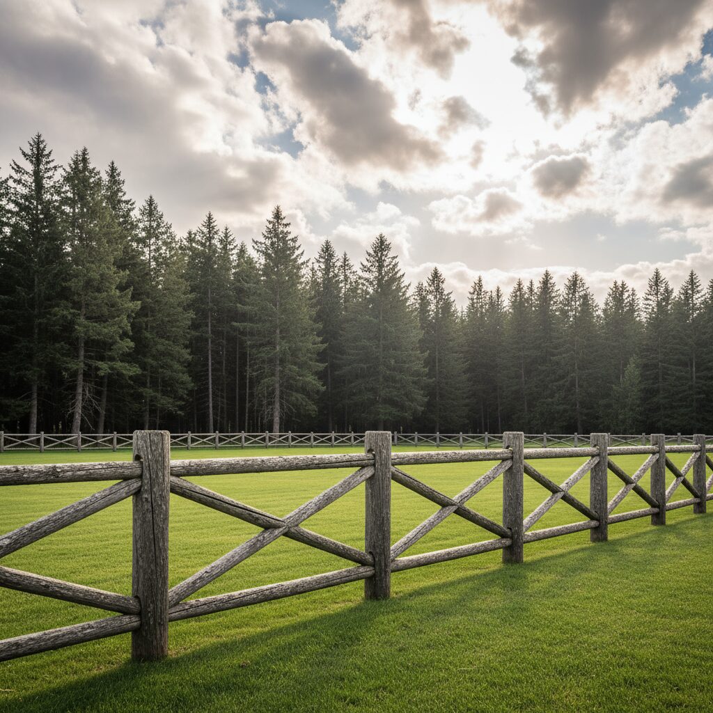 Weathered wood fence, lush green grass.-deck builder-San Antonio, Texas