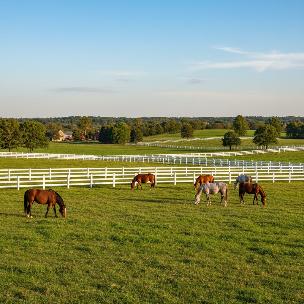 White wooden fence enclosing green pasture.-deck builder-San Antonio, Texas