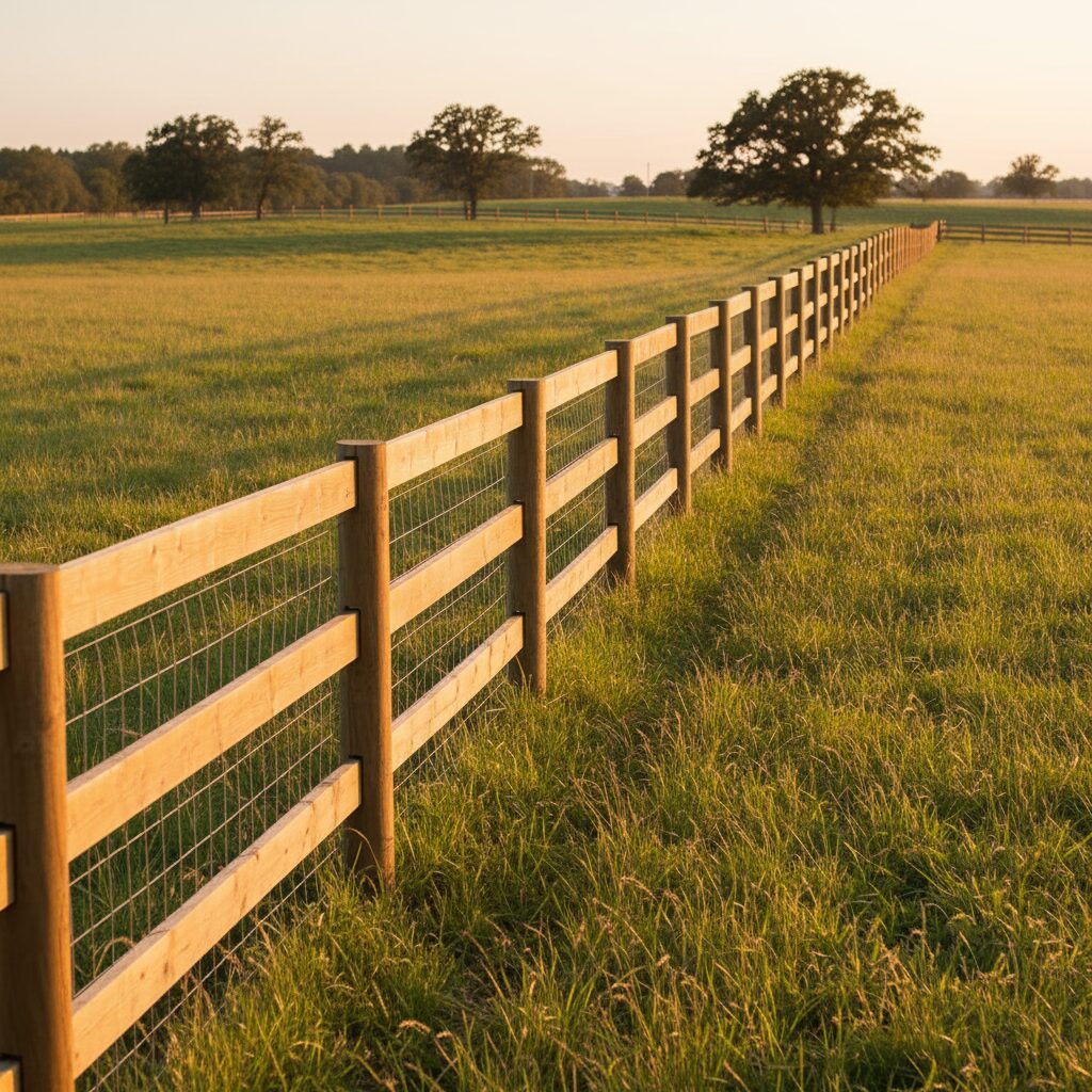 Wooden fence with wire mesh panels.-deck builder-San Antonio, Texas