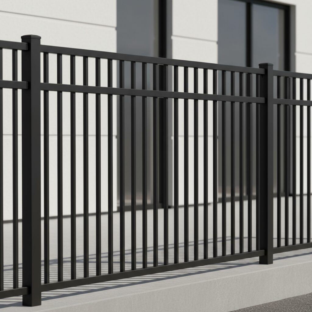 aluminum-fence-san-antonio-21 - San Antonio Deck and Fence Works Black aluminum fence with vertical pickets-deck builder-San Antonio, Texas